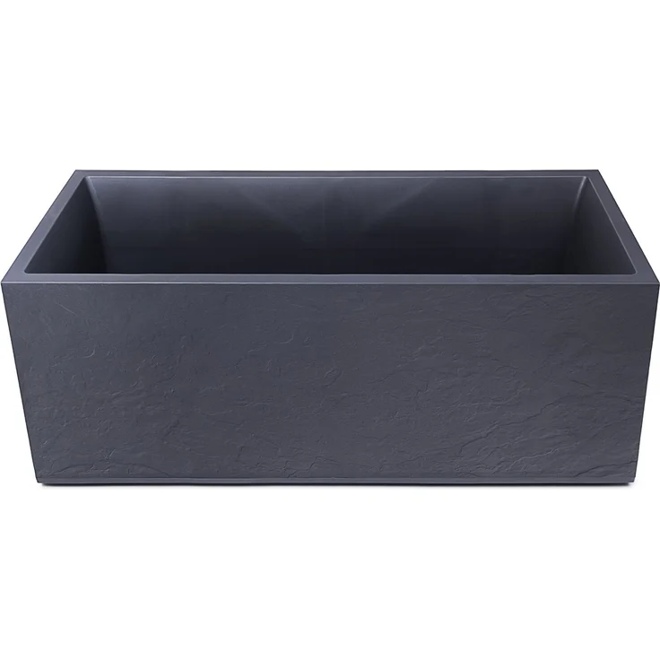 ONDIS24 Pflanzkübel Vulkan 100cm, Blumenkübel in Vulkan/Basalt Optik mit Wasserspeicher, winterfest, 98 Liter Pflanzvolumen, 100 x 40 x 43,5 cm
