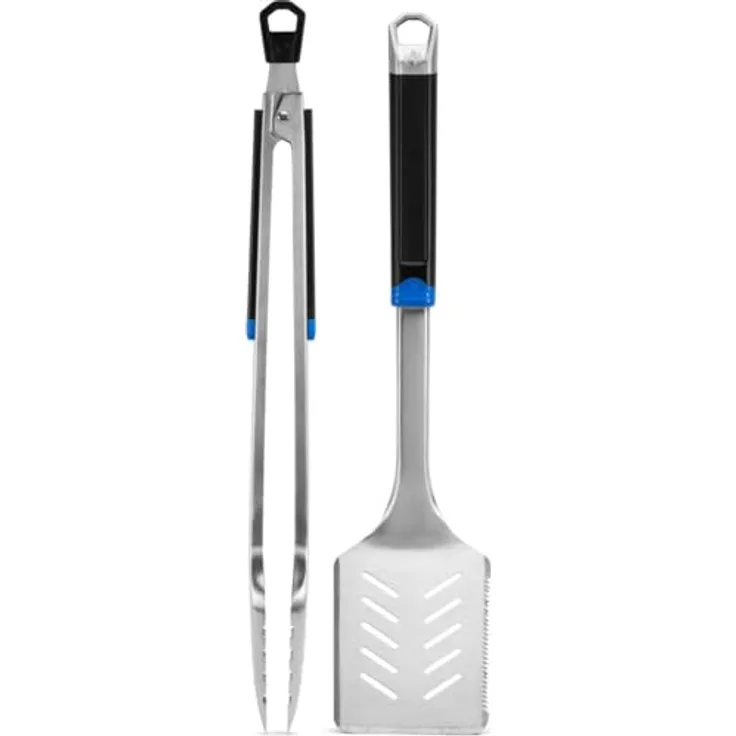 Napoleon Essential Grillbesteck Set GATL020, 2-teilig mit Grillzange und Grillwender aus Edelstahl, rutschfeste Griffe, integrierter Flaschenöffner, ergonomisches Design