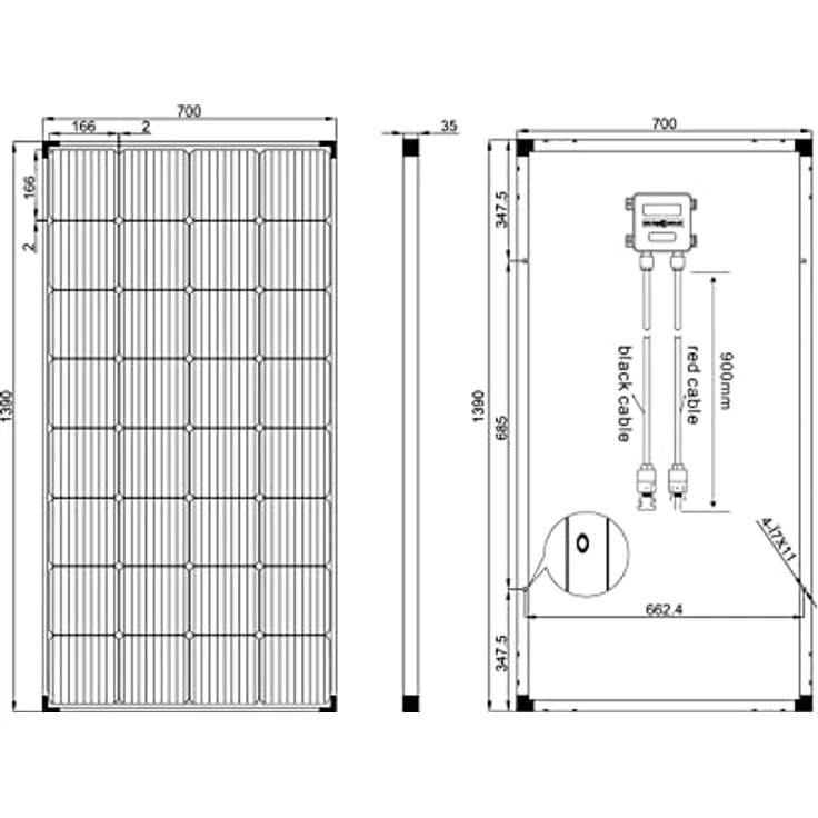 EnjoySolar Solarpanel monokristallines Solarmodul 190W 12V, silberner Rahmen, 166 mm PERC-Zellen, 0% MwSt. – Bild 5