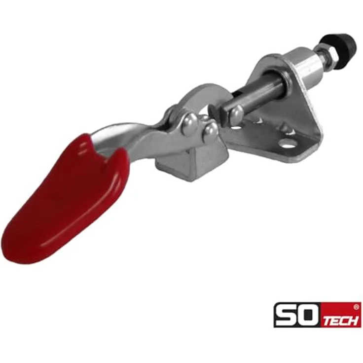 SO-TECH Kniehebelspanner Kniehebelklemme, Haltekraft 45 kg, 2 Stück, rot – Bild 3