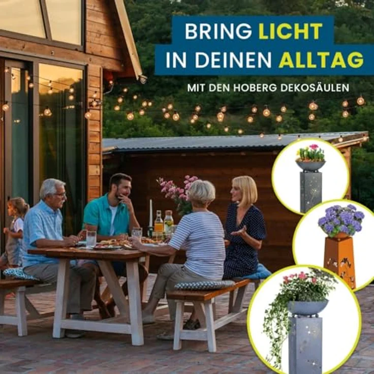 DS Produkte GmbH, Am Heisterbusch 1, 19258 Gallin, Deutschland Hoberg LED Pflanzsäule Schmetterling in 3D Rost-Optik - 19 x 19 x 72 cm – Bild 7