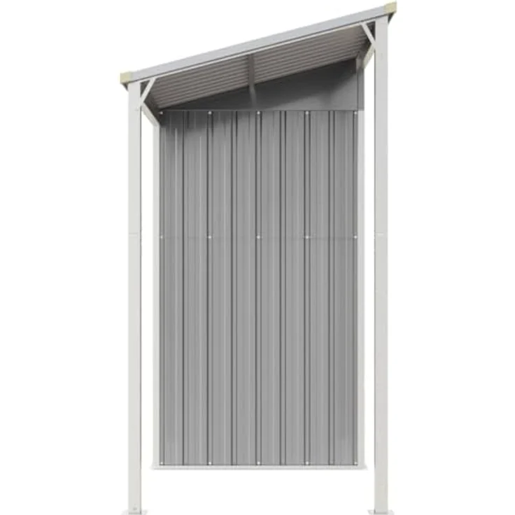 vidaXL Gartenhaus mit Schleppdach Hellgrau 277x110,5x181 cm Stahl – Bild 5