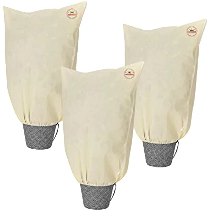 Gardebruk Kübelpflanzensack Reißverschluss Garten Frostschutzhaube Winterschutzhaube Pflanzenschutzhaube Frostschutzvlies Beige versch. Größen – Bild 2