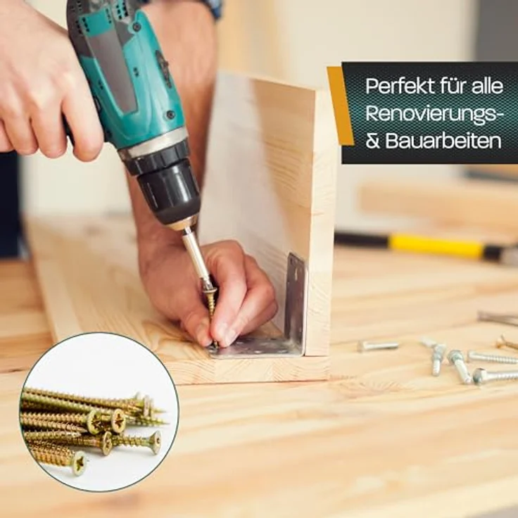 Hinrichs 417-tlg Schrauben Dübel Set - Aufbewahrungskoffer mit Dübelset in 4 Größen insgesamt 204 Stück + Schraubenset in 9 Größen insgesamt 213 Stück - Dübel - – Bild 4