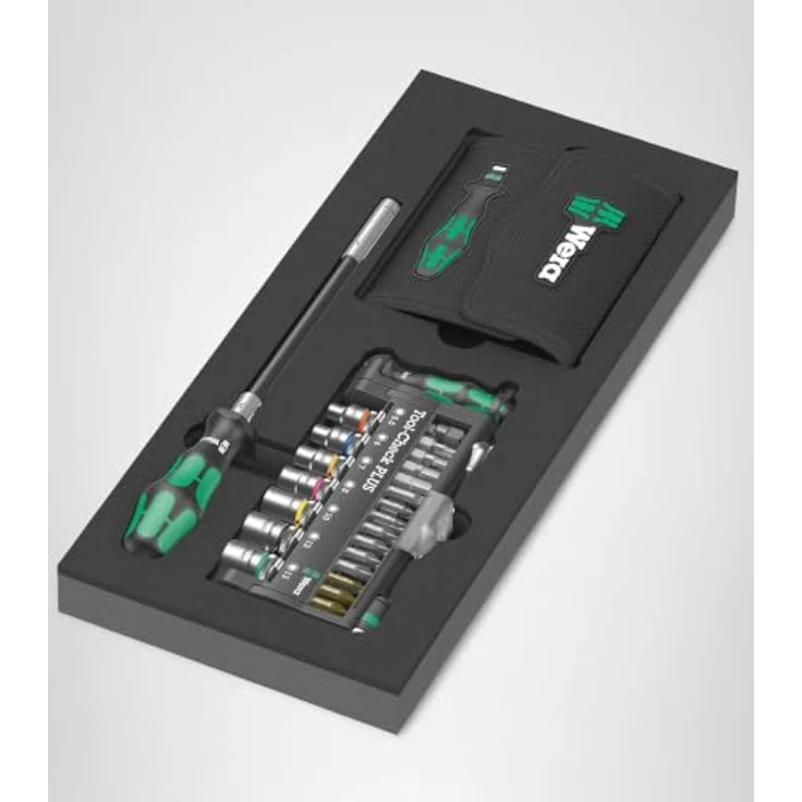 Wera Bit-Set 9750 Schaumstoffeinlage Kraftform Kompakt und Tool-Check PLUS, 39-teilig mit langlebiger Schaumstoffeinlage und flexiblem Bits-Handhalter – Bild 22