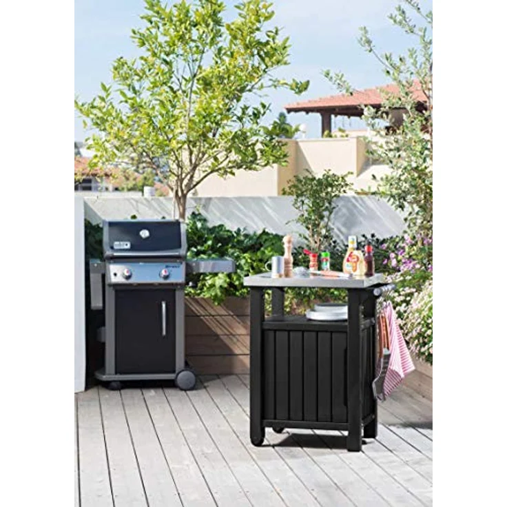Keter Grill Beistelltisch 1-türig, Kunststoff, graphit, 54x70x90 cm, Modell 6130 – Bild 4
