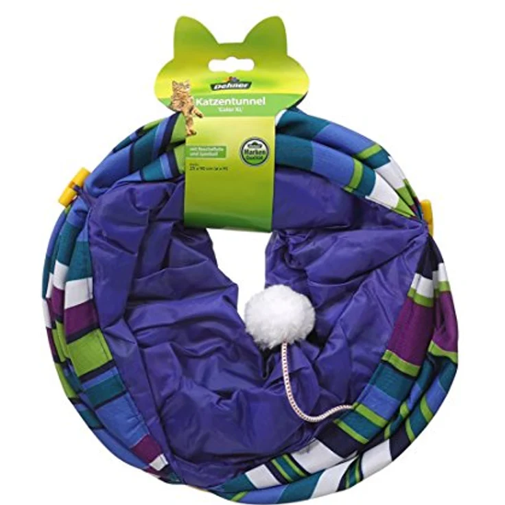 Dehner Katzentunnel Color XL, Ø 25 cm, Länge 90 cm, Polyester, blau – Bild 1