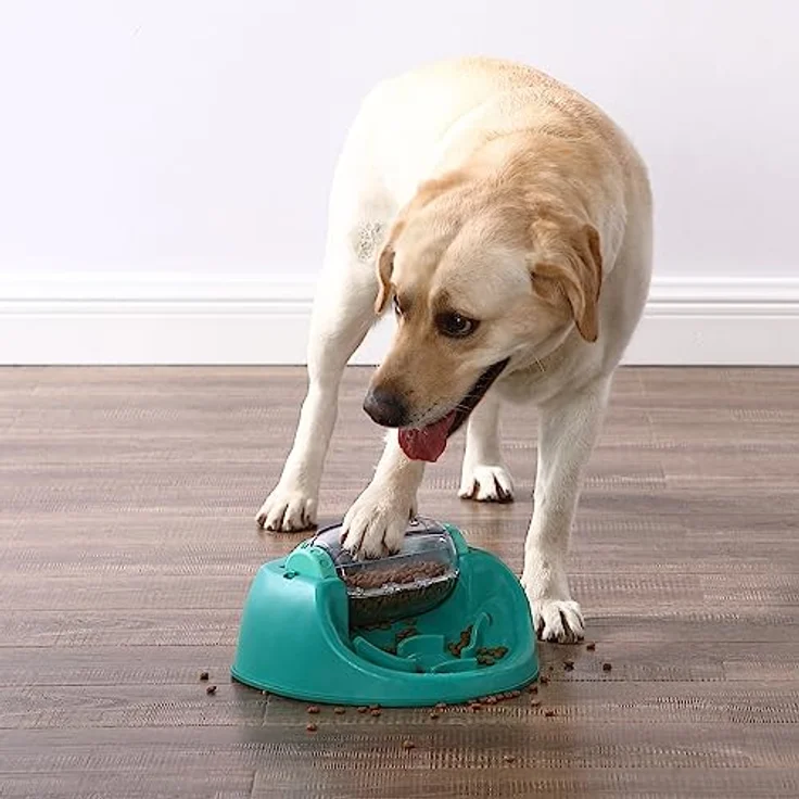Outward Hound Nina Ottosson Spin N' Eat Dog Food Puzzle Feeder, Green – Bild 2