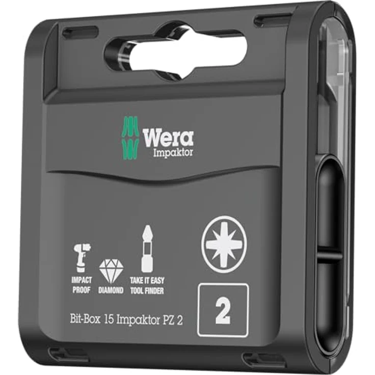 Wera 05057763001 Sortiment, Bit-Box Impaktor PZ 2, 15-teilig, Stück – Bild 2