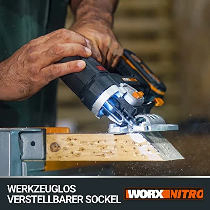 WORX NITRO WX542.9 Akku-Pendelhub-Stichsäge 20V - Bürstenloser Motor - Profi Stichsäge mit Absaug-Adapter - Ideal auch für Gehrungsschnitte - PowerShare kompatibel - ohne Akku & Ladegerät – Bild 3