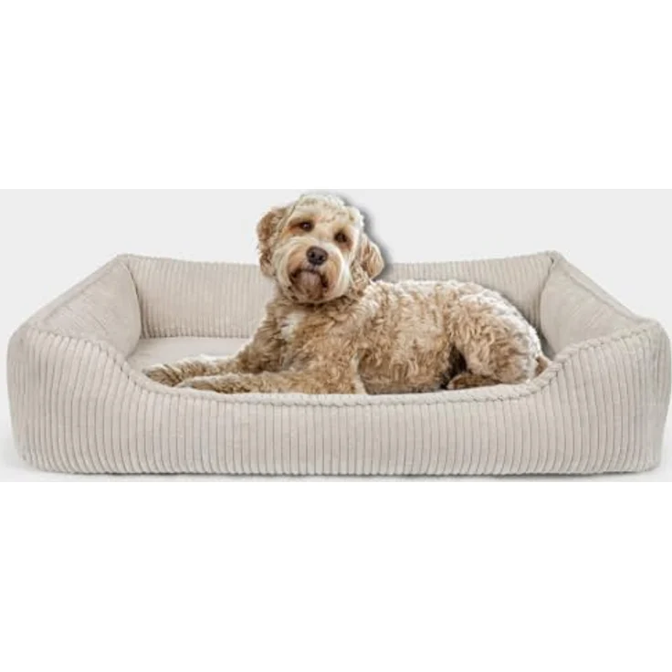 PAW WOW Anton Hundebett | Orthopädisches Hundebett für mittelgroße und große Hunde (Beige, 100x70cm) – Bild 1