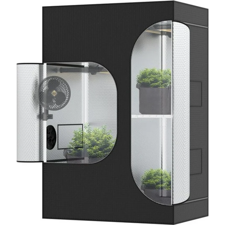 THE HOOKAH Deluxe D600 Grow Box Growzelt, 150x150x200 cm mit doppelt vernähten, lichtdichten Reißverschlüssen – Bild 1