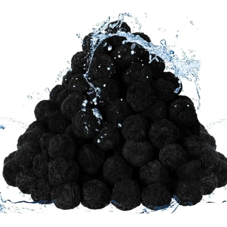 COIL Aqualoon Filterbälle, effektiv für Sandfilteranlagen, Schwarz, 700 g, Ersatz für 25 kg Quarzsand – Bild 2