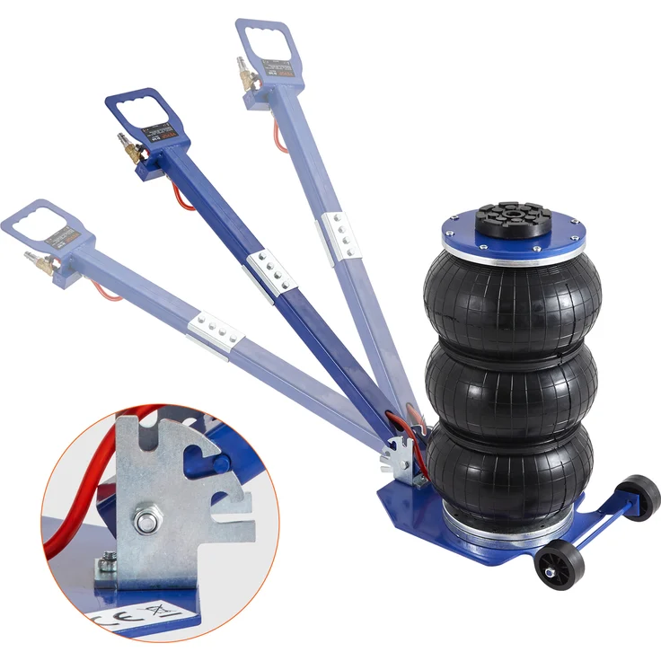 VEVOR Pneumatischer Wagenheber Air Jack 3 t, Blaue Dreifachbeutel Luftheber mit 140-450 mm Hubhöhe, ideal für SUV und Lkw