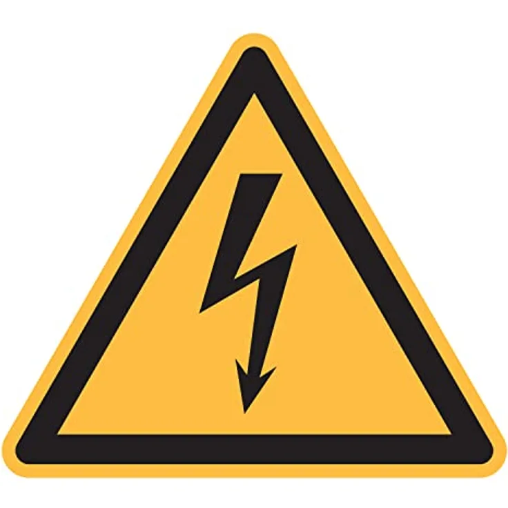Schild Warnung vor elektrischer Spannung, Alu, SL 200 x 0,5 mm, ASR A1.3 / ISO 7010, W012