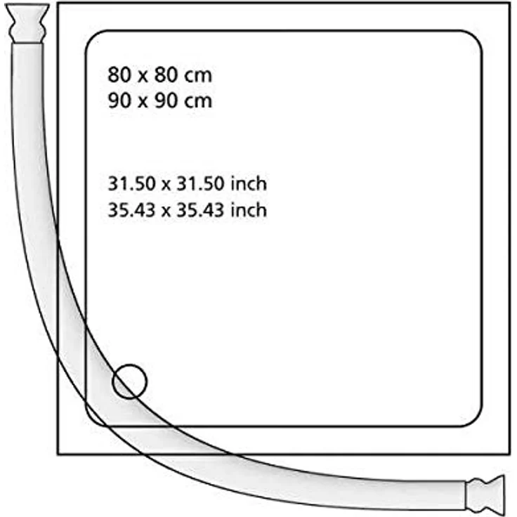 WENKO Rundduschstange für Eckduschen, robuste Aluminiumkonstruktion für 80 x 80 cm und 90 x 90 cm, einfache Montage – Bild 4