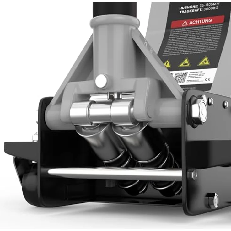 GENTOR Wagenheber hydraulisch 3T flach Rangierwagenheber Autoheber 75-505m, max. Hubhöhe: 50.5 cm, Premium Wagenheber Hydraulisch 3T, robust & mobil, schwarz – Bild 3