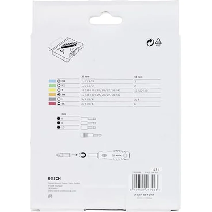 Bosch 45x Extra Hard Schrauberbit-Set, 44+1-tlg. mit farbcodierten Bits aus S2-Stahl, inkl. Schraubendrehergriff mit Dauermagnet – Bild 3