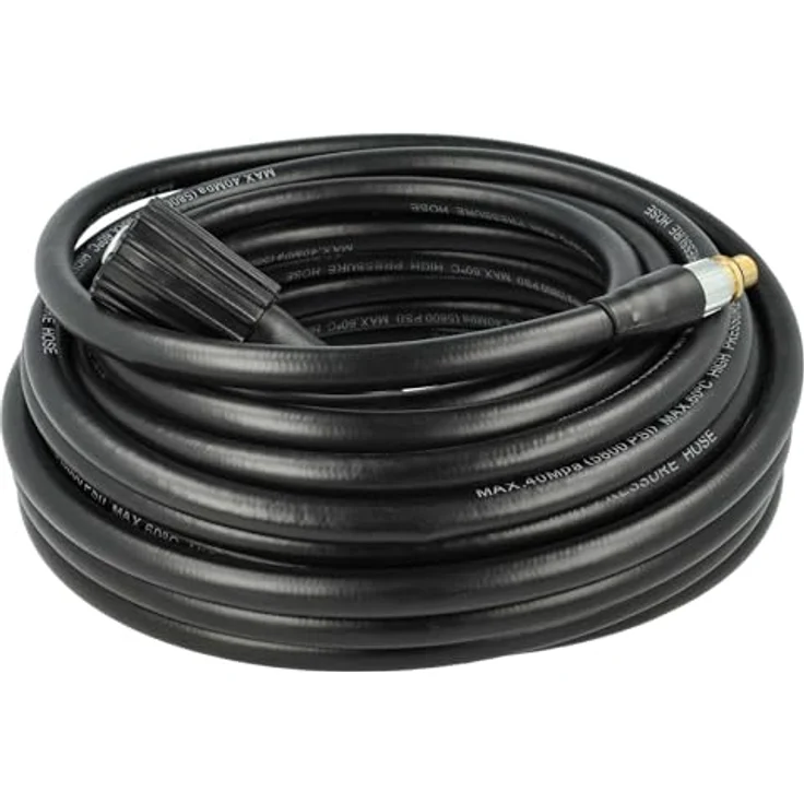 vhbw 15m Hochdruckschlauch für Kärcher K 3 Horizontal Plus, 3 Full Control Home, 3 Home, 3 Full Control Home T 5, mit Schnellkupplung, max. Druck 200 bar, schwarz/gold – Bild 8