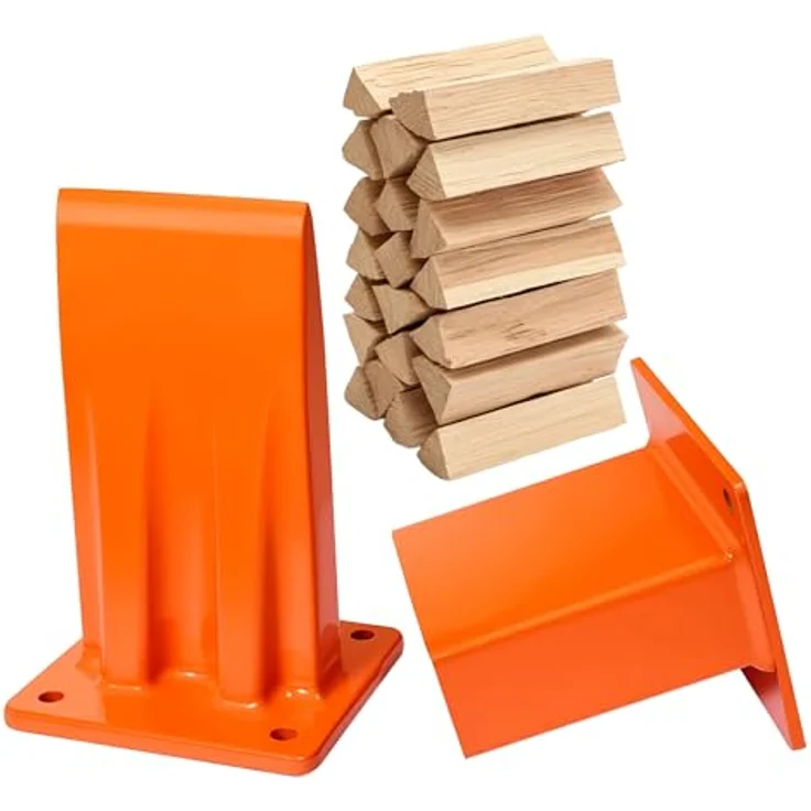 relaxdays Holzspalter Manueller Holzspalter, Stahl Konstruktion, orange, kompakte Maße, sicherer Stand mit Befestigungsmöglichkeiten – Bild 1