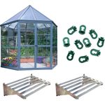 Palram - Canopia Aluminium Gewächshaus Oasis Set Grau inkl. Zubehör Ø 248 cm, Polycarbonat-Doppelstegpaneele, 100% UV-Schutz