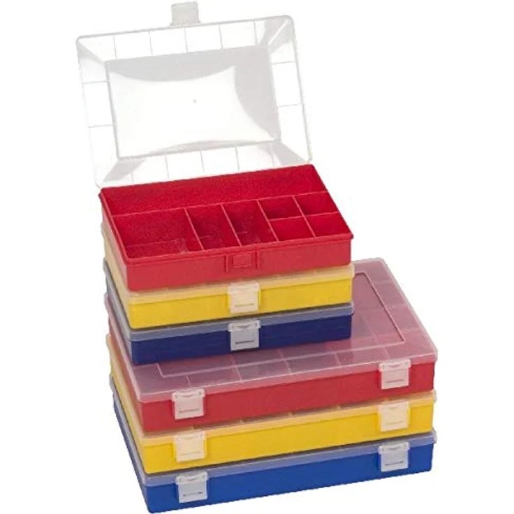 hünersdorff Sortimentskasten: stabile Sortierbox (PP) mit fester Fachaufteilung (24 Fächer), Sortierkasten-Maße: T225 x B335 x H55 mm, Made in Germany – Bild 4