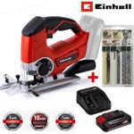Einhell Akku-Stichsäge TE-JS 18/80 Li- 18 V + Akku 2.5 Ah + 3 Bosch Sägeblätter, Mitglied der Power X-Change Familie, LED-Licht, Staubabblasfunktion - Preisvergleich