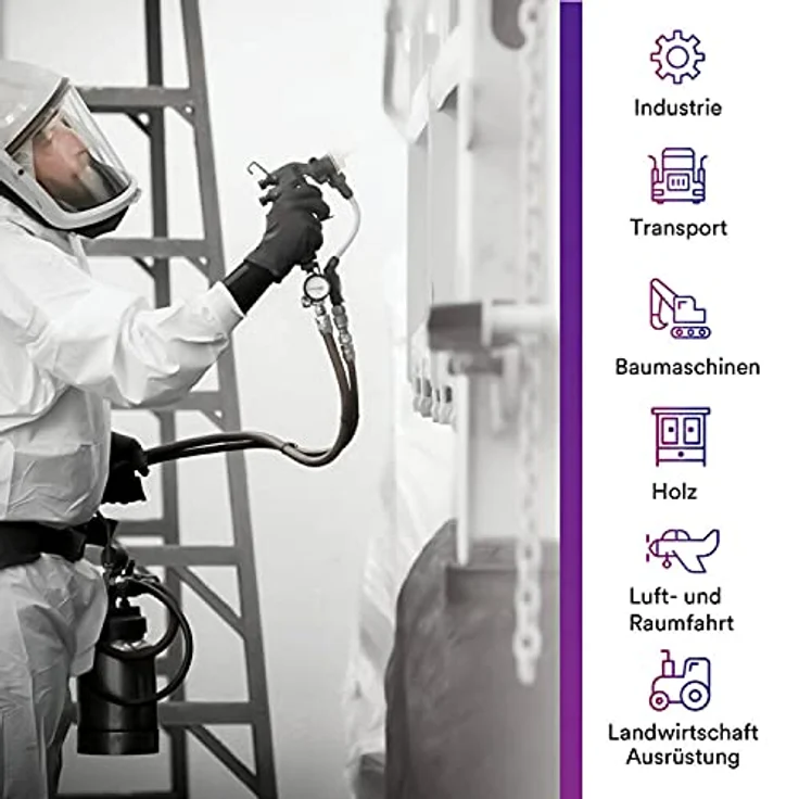 3M Performance Spray Gun 26832, Hochleistungs-Lackierpistole, Lackspritzpistole, Farbspritzpistole, Sprühpistole zum Lackieren, Druckluftanwendung, HVLP, 1 Stück – Bild 3