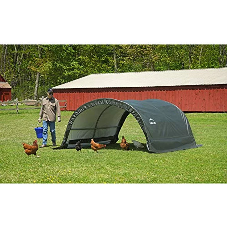 ShelterLogic Folien Weidezelt Zeltgarage Run-In-Shed | Grün | 300x260x150 cm – Bild 3