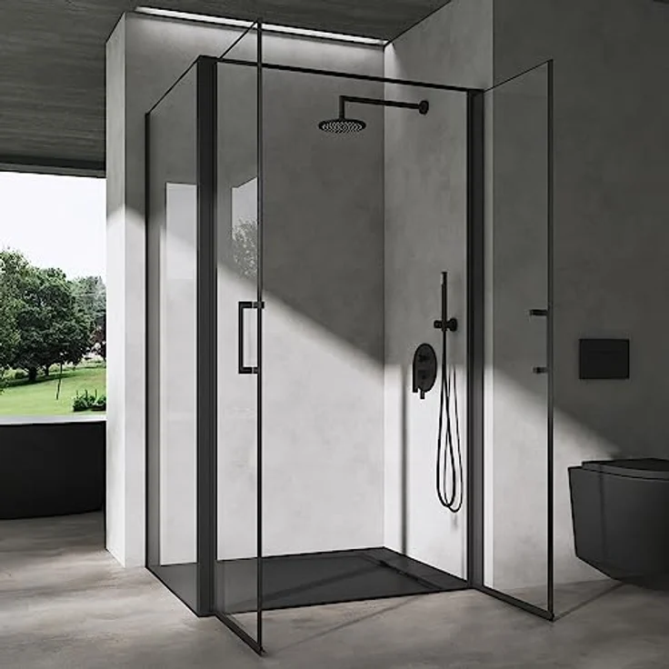 doporro Eckdusche Duschkabine Rav66 Rechts-oder Linkseinstieg Sicherheitsglas, BxT: 90x75 cm, Einscheibensicherheitsglas, Klarglas – Bild 2