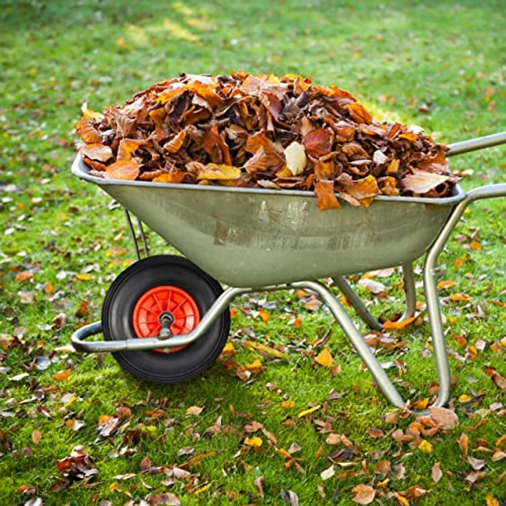 Relaxdays Schubkarrenrad 4.00-6, Vollgummirad mit Kunststofffelge, 3 Adapter, Ersatzrad pannensicher, 100kg, schwarz-rot, 33 x 33 x 9 cm – Bild 2