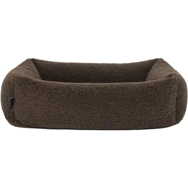 PAW WOW Sven Orthopädisches Hundebett, Teddy-Stoff, waschbar, braun, 80x60cm für kleine, mittelgroße und große Hunde – Bild 1