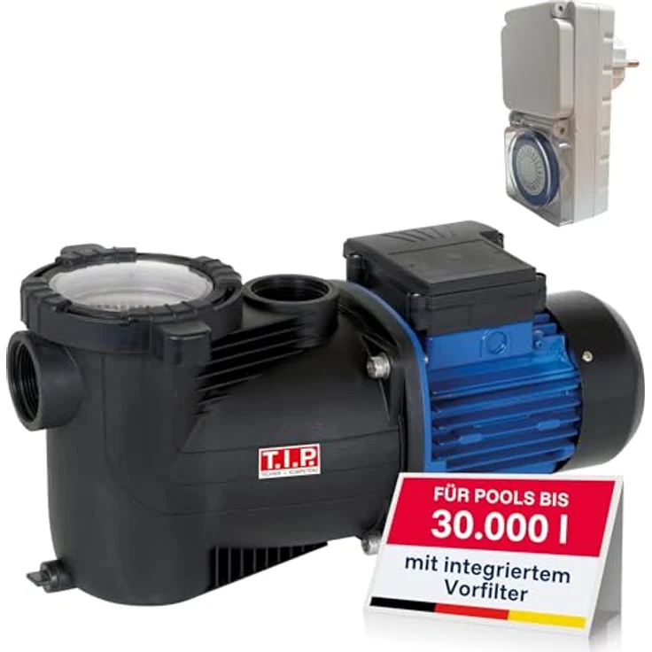 T.I.P. Schwimmbadpumpe Filterpumpe Umwälzpumpe SPP 400 FT mit Timer, bis 10.000 l-h – Bild 2