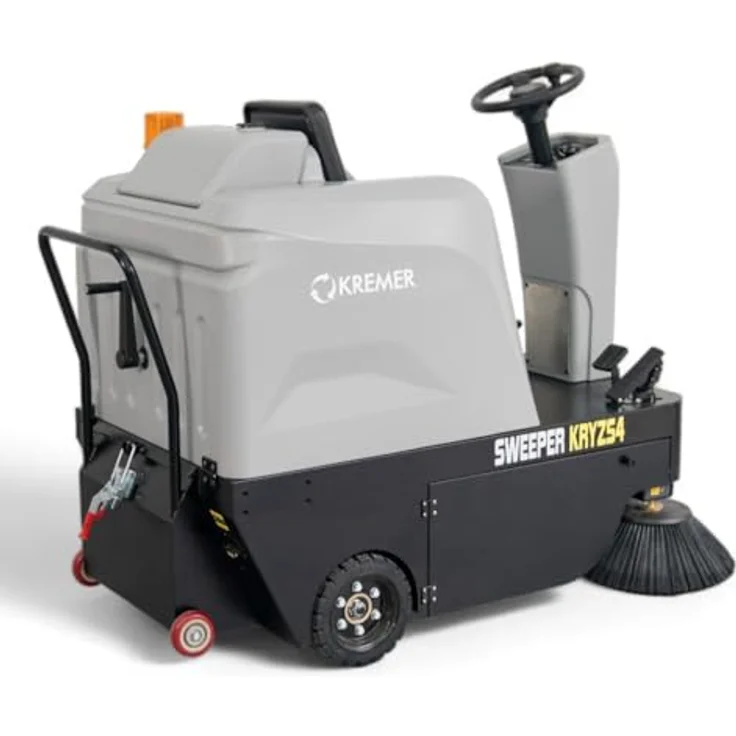 Kremer Reinigungsgeräte Kehrmaschine Aufsitz - Kehrmaschine KRYZS4 48V 6.380 m²/h Flächenleistung, 125,00 cm Arbeitsbreite, 700W Motorleistung, 10 km/h Spitzengeschwindigkeit – Bild 5