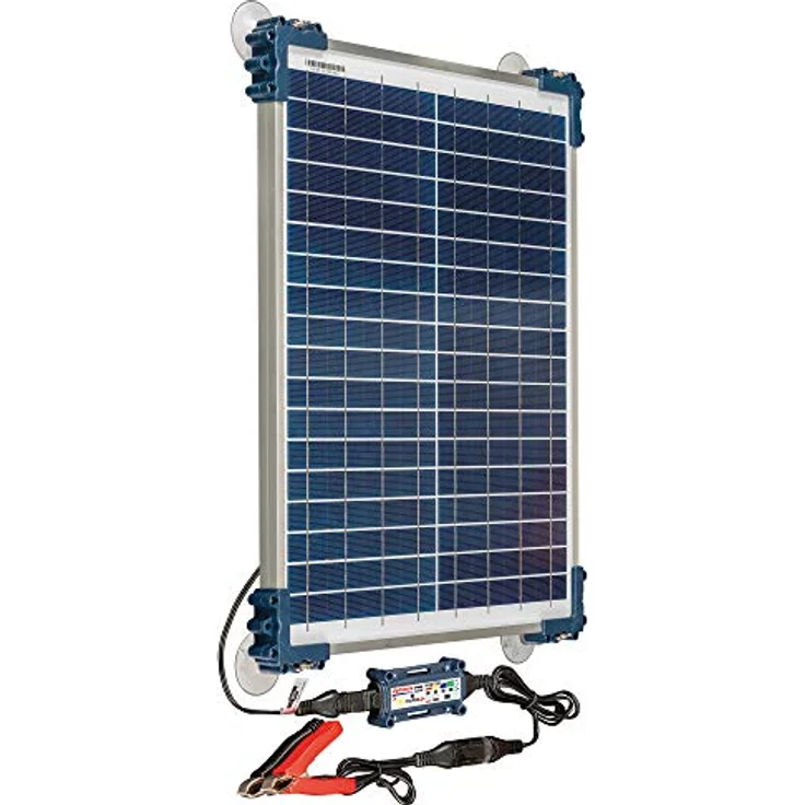 Tecmate Optimate Solar Duo 20W, Solarpanel Reise-Kit mit 6-Stufen Smart-Ladegerät für 12V Blei-Säure- und Lithiumbatterien, wetterfest – Bild 3