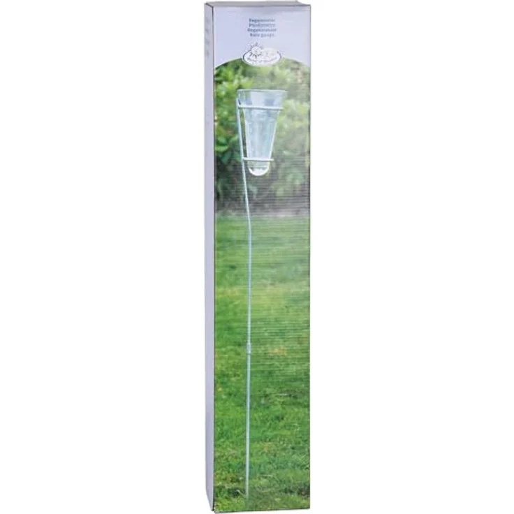 Esschert Design Regenmesser, Niederschlagsmesser, Glaseinsatz inkl. Halterung aus Zink, ca. 12 cm x 12 cm x 134 cm – Bild 7