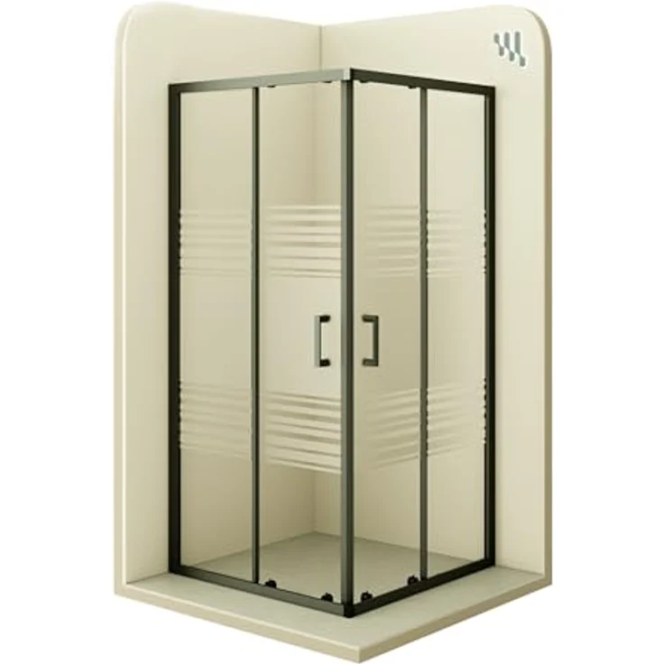 Moments of Glass Eckduschkabine DK79, 80x80 cm, 180 cm hoch, Schiebetüren, 6mm teilsatiertes ESG Nano Glas, hochwertiges Rollensystem, magnetischer Türverschluss – Bild 1