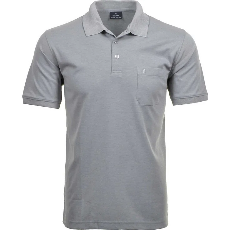 RAGMAN Poloshirt Herren Poloshirt - Softknit-Polo mit Brusttasche, Navy – Bild 1