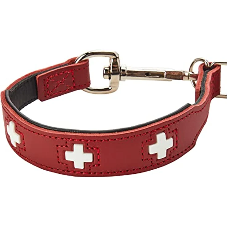 HUNTER Swiss Verstellbare Führleine für Hunde, Leder, hochwertig, schweizer Kreuz, 1,8 x 200 cm, rot – Bild 2