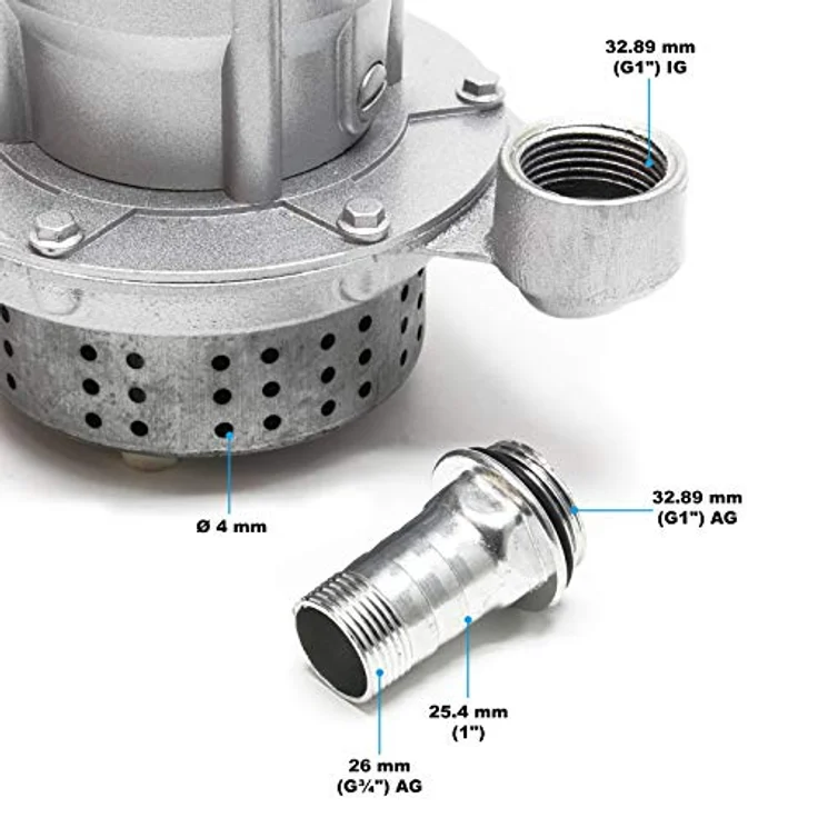 Wiltec Schmutzwasserpumpe 370 W Tauchpumpe mit 1.500 l/h Fördermenge inkl. 20 m Schlauch Pumpe - Effiziente Entwässerung, vielseitige Anwendung, robustes Design, einfache Handhabung, praktische Lösung – Bild 5