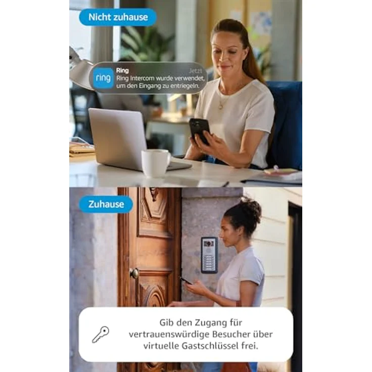 Ring Intercom Video (2025), intelligente Türsprechanlage mit Video-Streaming, Sprachsteuerung über Alexa, virtuelle Schlüssel und Fernzugriff, zur Selbstinstallation – Bild 4