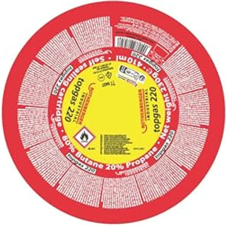 ROTHENBERGER Industrial Top Gas Schraub-Gaskartusche 370 ml, 7/16" EU, Gasgemisch 30% Propan / 70% Butan, 4 Stück – Bild 2