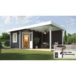 Weka Saunahaus 'Salo 2' anthrazit mit Sauna Varberg 3 und 7,5 kW OS-Ofenset, digitaler Steuerung - Gartensauna für puren Wellness-Genuss im eigenen Garten