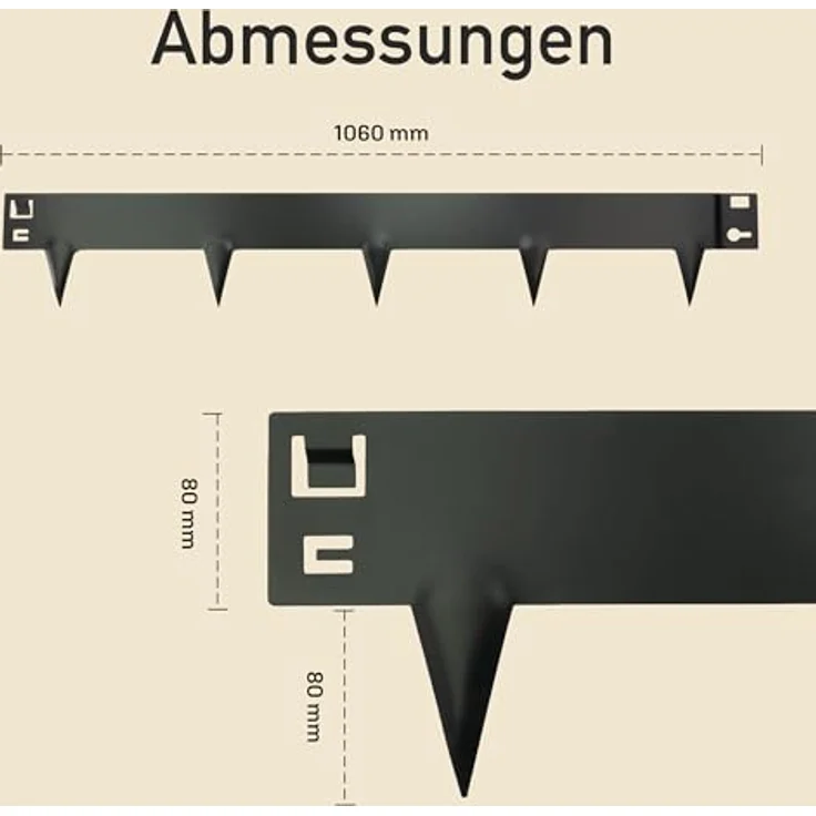 INTERGARDEN Rasenkante Metall Anthrazit, Beeteinfassung 6m, 16cm Höhe, lackiert, verzinkter Stahl – Bild 8