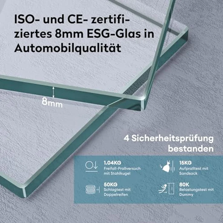 doporro Glasschiebetür Komplettset, 102,5 x 205 cm, 8mm ESG-Sicherheitsglas mit Sicherheitsfolie, matt schwarz, flüssiges Gleiten mit Edelstahlrollen, einfach zu montieren – Bild 3