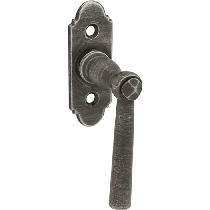 SCHÖRGHOFER 2547 STIFT 7/40, Fenstergriff NEUMARKT, verzinkt schwarz patiniert, sichtbar geschraubt, Eisen, 80 mm Länge – Bild 1