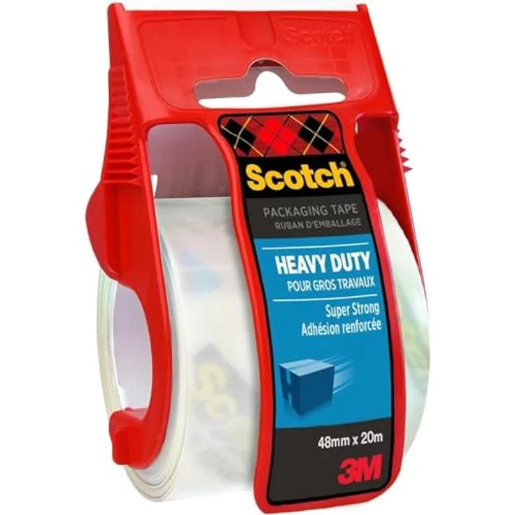 Scotch E5020D Verpackungsklebeband im Handabroller, 20 m x 50 mm, transparent – Bild 2