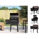 vidaXL Holzkohlegrill Pelletgrill Schwarz 94 cm Eisen, 6-in-1 Verwendung, leicht zu reinigen