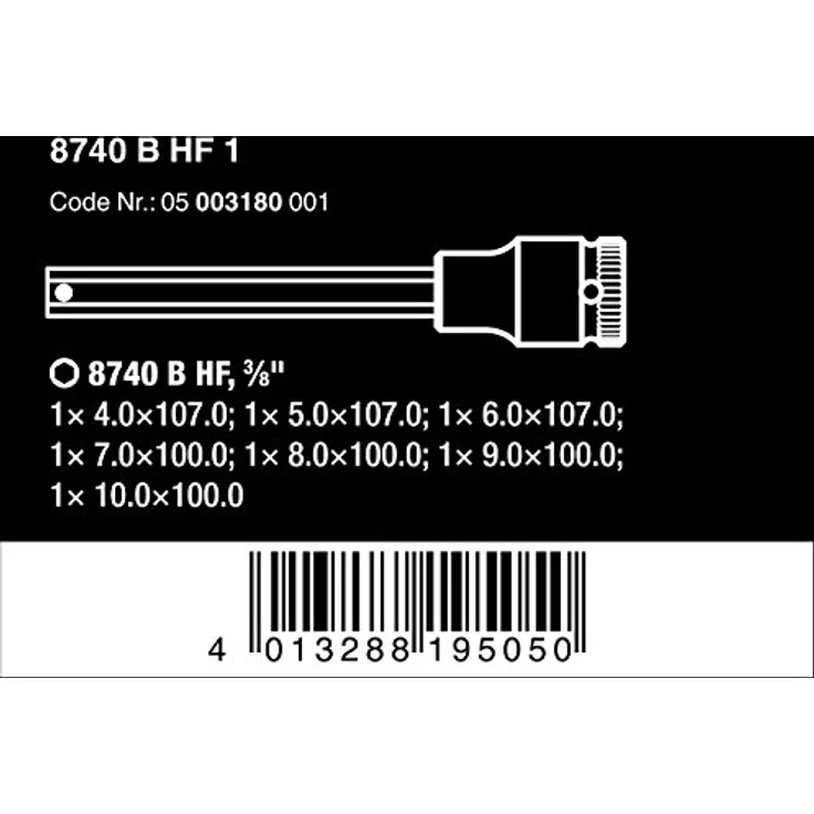 ELC Bit- und Steckschlüsselset Wera 8740 B HF 1, Zyklop Bitnuss-Satz mit 3/8"-Antrieb, inklusive 4 Kreuzschlitz- und 2 Schlitz-Schraubendrehern – Bild 2