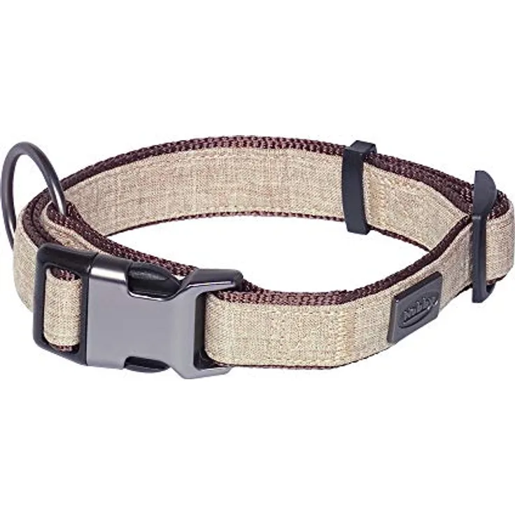 Nobby Halsband Linen Deluxe, braun L: 23-30 cm, B: 16 mm, 1 Stück